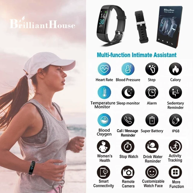 Alt view image 9 of 12 - Fitness Tracker with Heart Rate Monitor/Step Counter/Calories, Activity Tracker Smart Watch Sleep Monitor IP68 Health Tracker Pedometer for Man Women