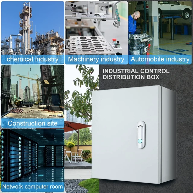 Alt view image 12 of 14 - Steel Electrical Junction Box, Indoor&Outdoor Electrical Enclosure Box, Wall Mounted Waterproof&Dustproof Metal Box, Universal Electric Equipment Enclosure Box with Safety Locks and Mounting Plates