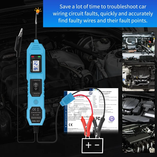 Alt view image 13 of 14 - Power Circuit Probe Tester, 6V/12V/24V DC Circuit Tester Automotive, Multifunctional Car Electric Circuit Tester Power Fuse & Voltage Tester Light, Short Circuit Breake Finder Electrical Tools, Blue