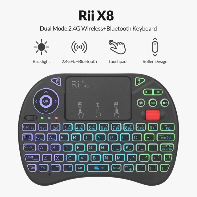 Alt view image 10 of 14 - X8 Mini Keyboard,BT+2.4G Dual Mode Portable Keyboard for HTPC/IPTV