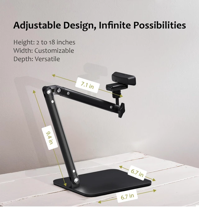 Alt view image 13 of 14 - Webcam Camera Stand, Phone Mount, Sturdy Desk Mount for Webcam C922 C930e C920S C920 C615 C960 C920x BRIO 4K, Phone Mount, Right Light with 1/4" Thread
