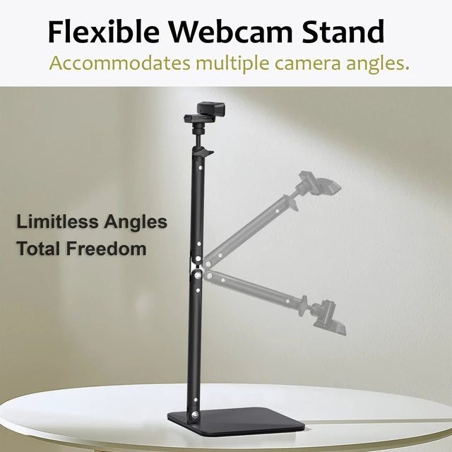 Alt view image 14 of 14 - Webcam Camera Stand, Phone Mount, Sturdy Desk Mount for Webcam C922 C930e C920S C920 C615 C960 C920x BRIO 4K, Phone Mount, Right Light with 1/4" Thread