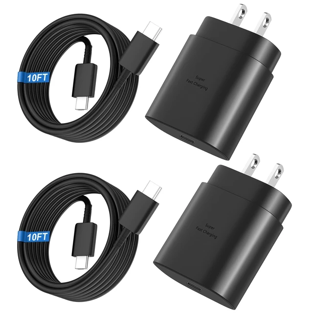 Alt view image 7 of 12 - Super Fast Charger Type C, 25W USB C Wall Charger Fast Charging for Samsung Galaxy S26 Ultra/S26/S26+/S25 Ultra/S25/24 Ultra/S24/S23 Ultra/S22 Ultra with 10FT Long Android Type C Charger Cable 2Pack