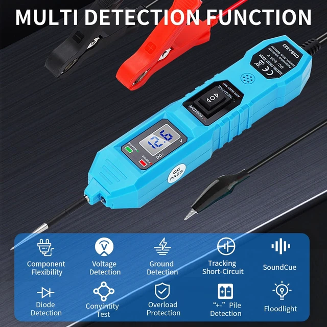 Alt view image 10 of 14 - Power Circuit Probe Tester,6V/12V/24V DC Circuit Tester Automotive,Test Light,Fuse & Voltage Tester,Automotive Short Circuit Breake Finder Electrical Tools (Blue)