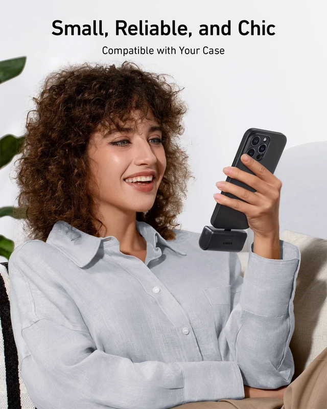 Alt view image 11 of 12 - Nano Power Bank,5,000mAh Portable Charger, Built-in USB-C Connector