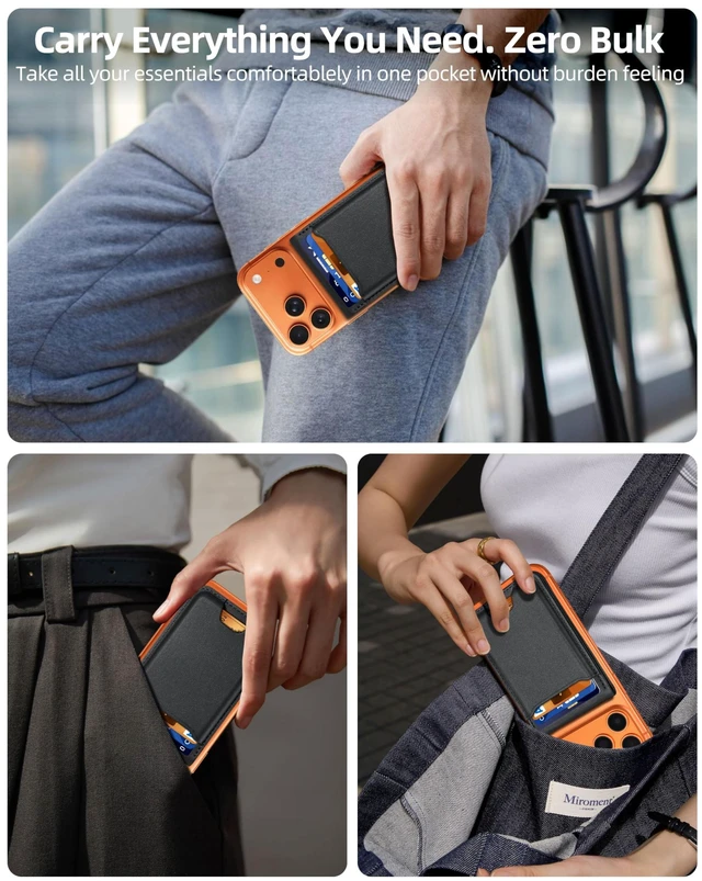 Alt view image 13 of 14 - For Magsafe Wallet with Money Clip, Strongest Magnetic Wallet for iPhone 17/16/15/14/13/12 Series, Adjustable Stand, ID Window, 5 Card Holder, RFID Blocking, Not for 13/12 Mini, Black