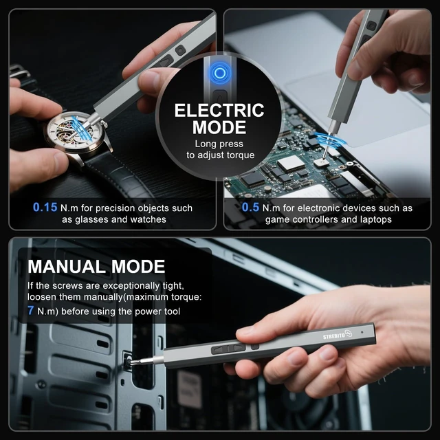 Alt view image 9 of 14 - Electric Screwdriver, 144-in-1 Precision Screwdriver Set | 120 Magnetic Bits, Organized Storage and Portability, Small Tool Kit for Electronics, PC, Computer and Laptop