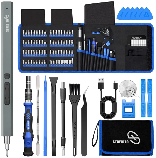 Alt view image 8 of 14 - Electric Screwdriver, 144-in-1 Precision Screwdriver Set | 120 Magnetic Bits, Organized Storage and Portability, Small Tool Kit for Electronics, PC, Computer and Laptop