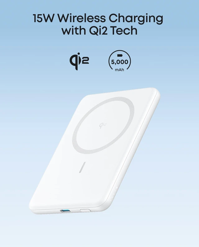 Alt view image 9 of 12 - MagGo Power Bank, 5,000mAh Qi2-Certified 15W Max Portable Charger