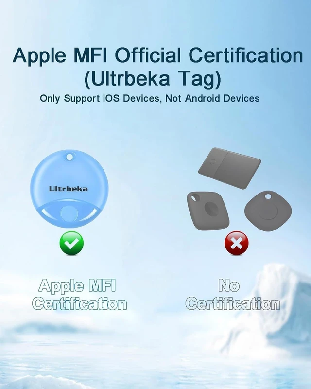 Alt view image 10 of 14 - Air Tracker Tag 4 Pack Bluetooth Item Finder for iPhone MFi Certified Smart Tracker Compatible with Apple Find My, IP67 Waterproof Key Finder for Keys, Wallet, Luggage, Bike, Backpack