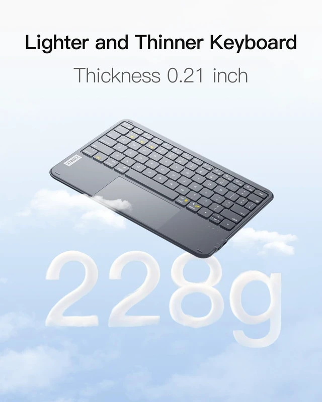 Alt view image 10 of 14 - Ultra-Slim Tablet Keyboard, Trackpad, 228g, Bluetooth 5.3