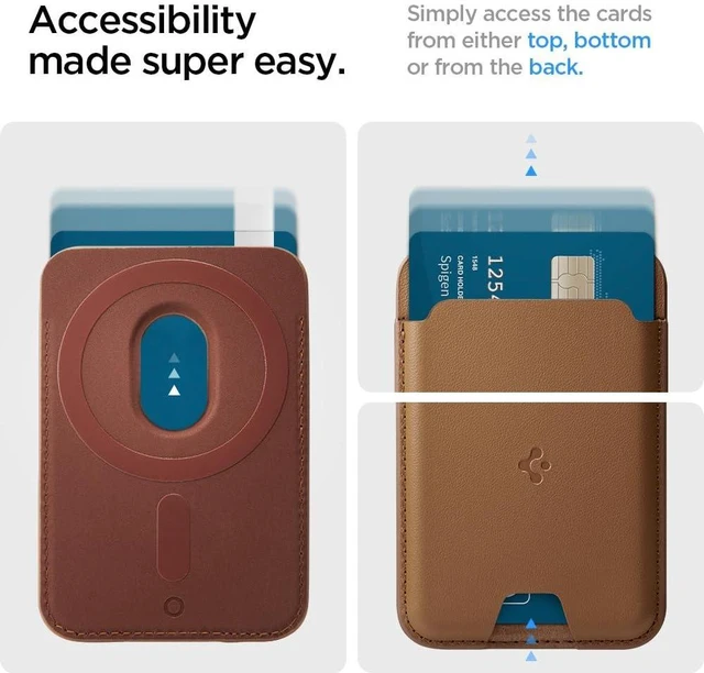 Alt view image 14 of 14 - for MagSafe Wallet, Holds 3 Cards, MagFit Compatible with iPhone 17/16/15/14/13/12 Models, Pixel 10 Series, MagSafe-Cases, Pixelsnap, Plaud Note & More, Card Holder - PU Brown (3-Cards)