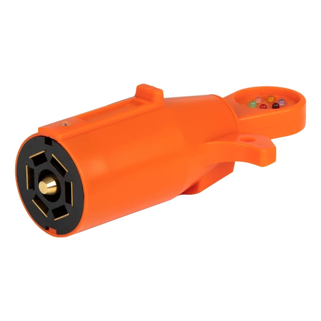 Alt view image 2 of 2 - 58272 7-Pin RV Blade Trailer Wiring Towing Vehicle Socket Tester, Orange