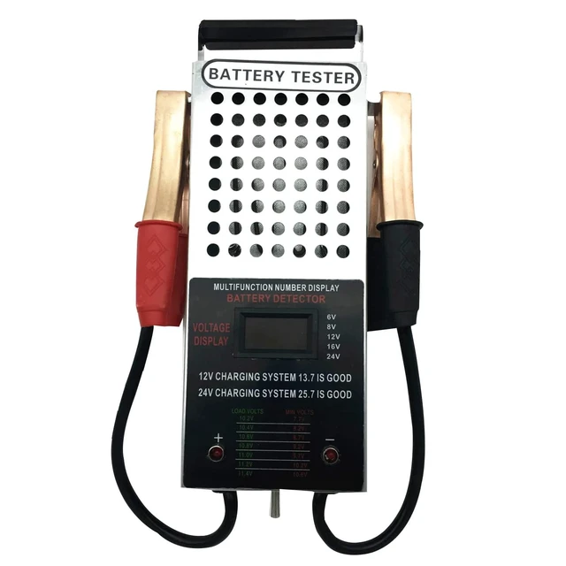 Alt view image 7 of 12 - Battery Load Tester, Car Battery Load Tester, 6/8/12/16/24V Battery Alternator Tester Digital Voltmeter and Alligator Clips Battery Voltage Tester and Charging System