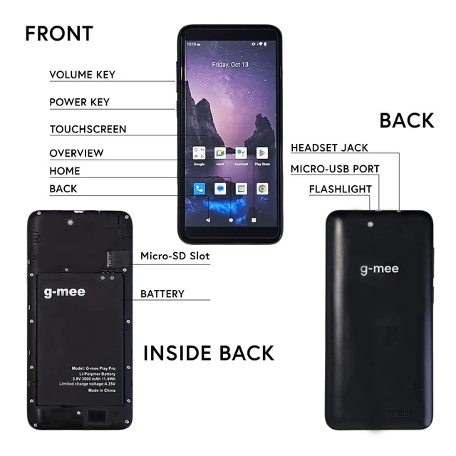 Alt view image 10 of 14 - Play Pro-64GB Android 12 Smartplayer (not a Smartphone), Mp3 Player w/Bluetooth & Wi-Fi, Spotify Music Player/Mp4 Player & More, Kids' Safe Device w/Parental Controls