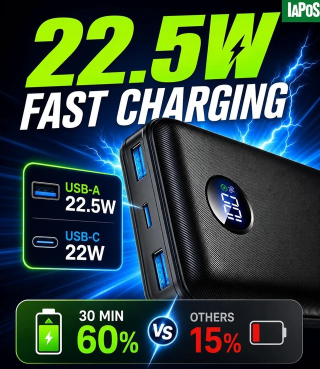Alt view image 10 of 14 - Portable Charger 60000mAh, 5-Device Charging Power Bank Battery Pack