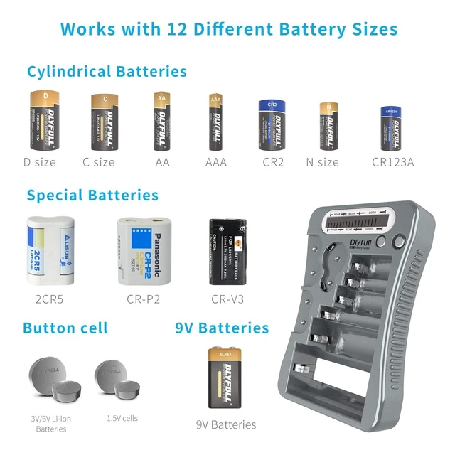 Alt view image 8 of 12 - Battery Tester for AA AAA C D 9V 1.5V/3V Button Cell Batteries