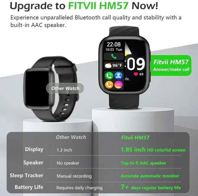 Alt view image 9 of 14 - Health & Fitness Tracker (Answer/Make Calls), Smart Watch with 24/7 Heart Rate and Blood Pressure, Sleep Tracking, Blood Oxygen Monitor, 120+ Sport Modes Activity Tracker for Women Men