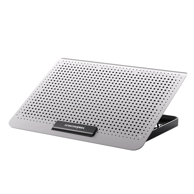 Alt view image 8 of 14 - Aluminum Laptop Cooling Pad, Laptop Cooler Stand with 7 Height Adjustable, Laptop Fan Cooling Pad for Laptop 12-15.6 Inch, Notebook Cooler Pad with Two USB Port (Silver)