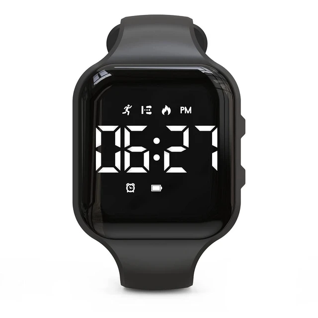 Alt view image 8 of 14 - Non-Bluetooth Led Fitness Tracker Watch,Digital Pedometer Watch,with Step Counting/Distance/Calories/Stopwatch/Alarm Clock, Great Gift for Kids Teens Girls Boys Xmas (Square - Black)