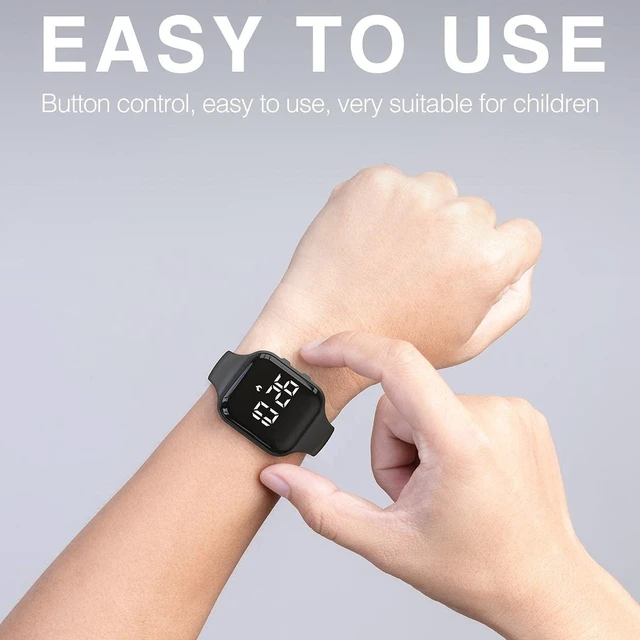Alt view image 10 of 14 - Non-Bluetooth Led Fitness Tracker Watch,Digital Pedometer Watch,with Step Counting/Distance/Calories/Stopwatch/Alarm Clock, Great Gift for Kids Teens Girls Boys Xmas (Square - Black)