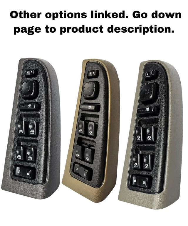Alt view image 8 of 12 - Window Master Switch & Dark Gray Bezel for 2003-2006 GMC Sierra, Chevrolet Silverado, Suburban, Tahoe, Yukon, Avalanche (Dark Pewter, Crew Cab,15883319, 15883320, 15883321,15883323)