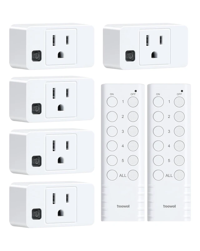 Alt view image 8 of 14 - Wireless Remote Control Outlet, 200FT RF Range Remote Light Switch | Mini Remote Outlet Plug, All On/Off Switch, 15A/1875W, for Lamps/Lights/Household Appliances, FCC & ETL Listed