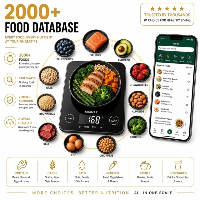 Alt view image 10 of 14 - Smart Food Scale with Nutritional Calculator, Digital Kitchen Scale with Bluetooth App for Weight Loss, Food Weight Scale for Diet, Keto, Macro, Calories Counting, Tracking, 11lb