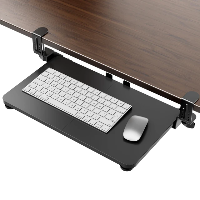 Alt view image 8 of 14 - Small Keyboard Tray Under Desk, Pull Out Keyboard & Mouse Tray for Typing