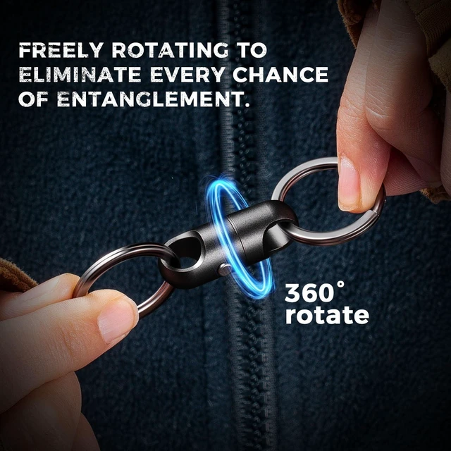 Alt view image 11 of 12 - Strong Magnet Quick Release Keychain Connector (Black 2 Pack) | Anti-fall,Double-Pin Lock Mechanism,360° Rotatable,One-handed Operation