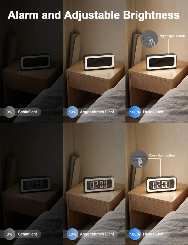 Alt view image 12 of 14 - 2K Alarm Clock Camera,5G&2.4G WiFi Wireless Indoor Camera Clock,Cameras for Home Security,AI Human Detection,Color Night Vision for Home