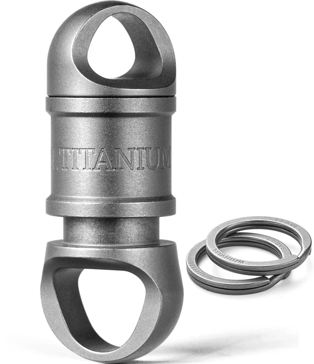 Alt view image 8 of 14 - Titanium Quick Release Detachable Keychain with Titanium Key Ring | Rustproof, Heavy Duty, 360° Swivel, Three-bead Anti-drop Lock, for Car Home Keys Valet Use