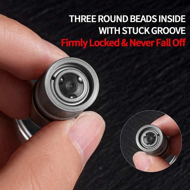 Alt view image 11 of 14 - Titanium Quick Release Detachable Keychain with Titanium Key Ring | Rustproof, Heavy Duty, 360° Swivel, Three-bead Anti-drop Lock, for Car Home Keys Valet Use