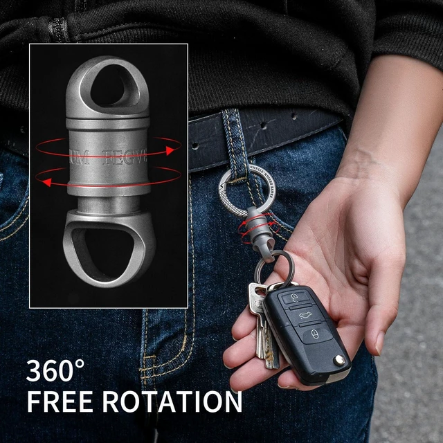 Alt view image 12 of 14 - Titanium Quick Release Detachable Keychain with Titanium Key Ring | Rustproof, Heavy Duty, 360° Swivel, Three-bead Anti-drop Lock, for Car Home Keys Valet Use