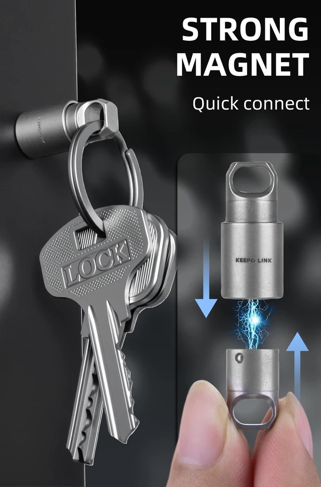 Alt view image 10 of 14 - Titanium Magnetic Key Ring 360° Rotatable EDC Keychain, OLO01 | Quick Release Key Holder for Car Fobs, Automotive Tool Organizer for Men & Women, Everyday Carry