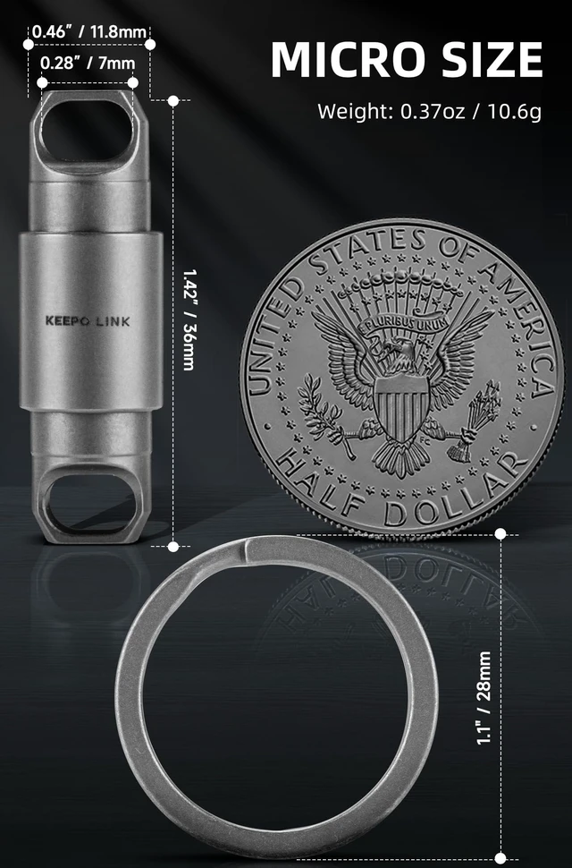 Alt view image 13 of 14 - Titanium Magnetic Key Ring 360° Rotatable EDC Keychain, OLO01 | Quick Release Key Holder for Car Fobs, Automotive Tool Organizer for Men & Women, Everyday Carry