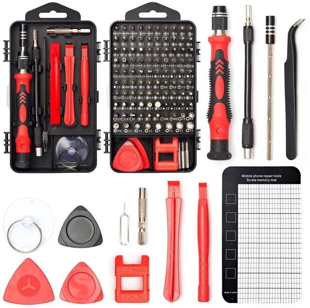 Alt view image 8 of 14 - 122 in 1 Precision Screwdriver Set With CR-V Steel Bits(Red) | Magnetic Repair Tool Kit with Case for Repair Computer, Phone, PC, Cellphone, Laptop, Game Console, Watch, Glasses etc
