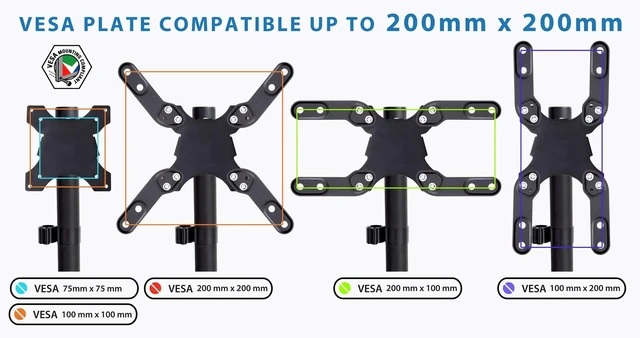 Alt view image 14 of 14 - Ultra-Wide Single Monitor Arm Desk Mount, Height Adjustable Pole Stand for 1342 Inch Screens up to 22 lbs, VESA 75x75 to 200x200, Clamp & Grommet