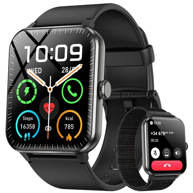 Alt view image 8 of 14 - 2026 Smart Watch (Answer/Make Calls), Fitness Watch for Men and Women with Heart Rate/SpO2/Sleep Monitor/2 Straps, 100+ Sports Modes, IP68 Waterproof Activity Tracker for Android/iPhone