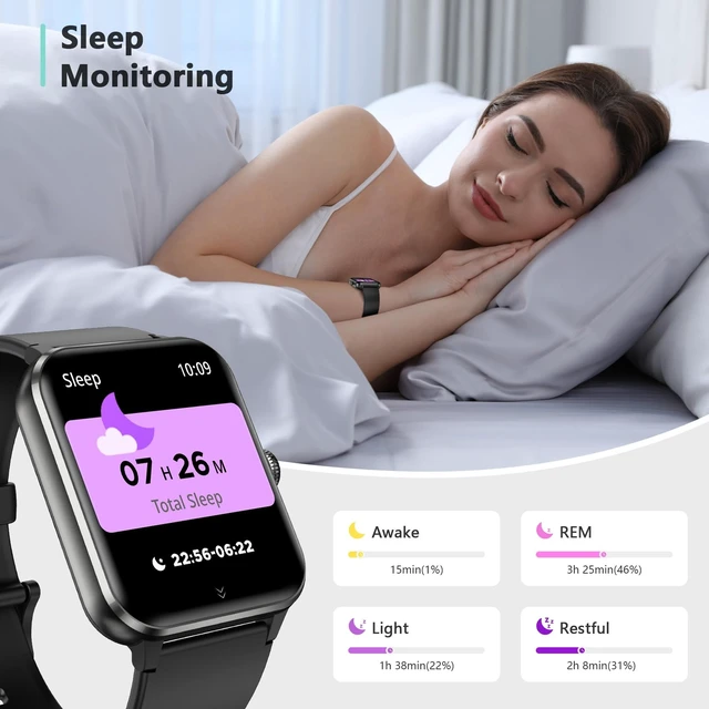 Alt view image 10 of 14 - 2026 Smart Watch (Answer/Make Calls), Fitness Watch for Men and Women with Heart Rate/SpO2/Sleep Monitor/2 Straps, 100+ Sports Modes, IP68 Waterproof Activity Tracker for Android/iPhone