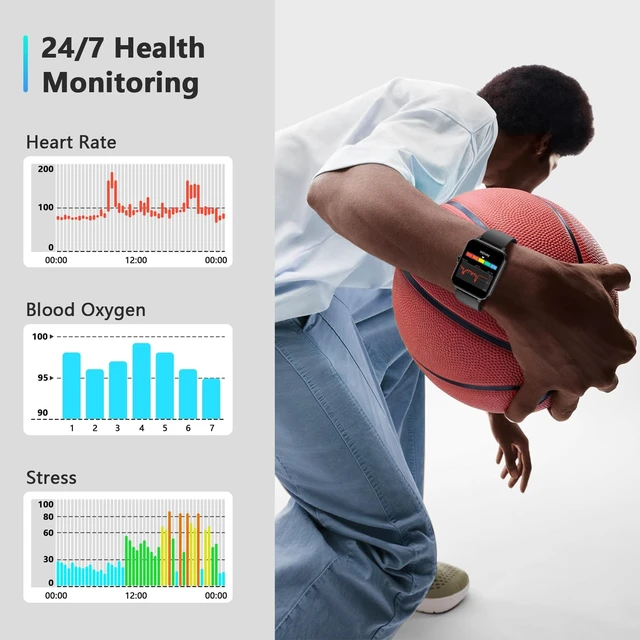Alt view image 13 of 14 - 2026 Smart Watch (Answer/Make Calls), Fitness Watch for Men and Women with Heart Rate/SpO2/Sleep Monitor/2 Straps, 100+ Sports Modes, IP68 Waterproof Activity Tracker for Android/iPhone
