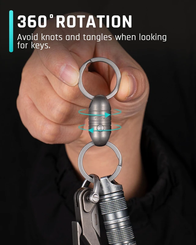 Alt view image 14 of 14 - Titanium Quick Release Keychain,Detachable Pull Apart Key Chain Rings | Retractable Car Key Chain Holder for Men Women