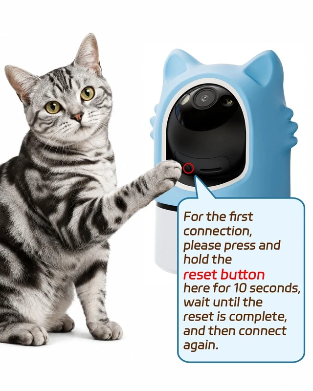 Alt view image 14 of 14 - Pet Camera with Phone App Laser Toy 2K Cat Camera no Subscription | Auto Tracking Night Vision 355° Pan 2-Way Audio Dual-Band WiFi Indoor Pet Cam Sky Blue