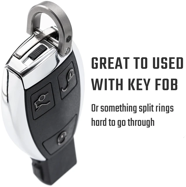 Alt view image 10 of 14 - KA17M Titanium D Ring Key Shackle, U-Shaped Horseshoe Clasp, Gray | Resists rust and corrosion, for car key fobs, DIY leather key organizers, and keychains
