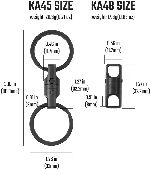 Alt view image 9 of 14 - KA45 Titanium Magnetic Quick Release Keychain | One-Hand Detachable Connector for Car Keys, House Keys, USB Drives and EDC