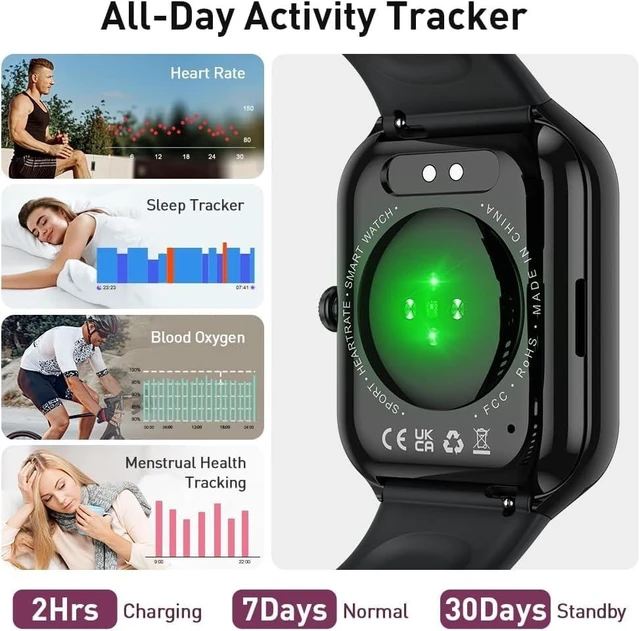 Alt view image 11 of 14 - Smart Watch(Answer/Make Call), 1.96" HD Smartwatch for Men Women, 2026 Fitness Watch with 7/24 Heart Rate/Sleep Monitor/30+Day,113+ Sport Modes,IP68 Waterproof Fitness Activity Tracker for Android iOS