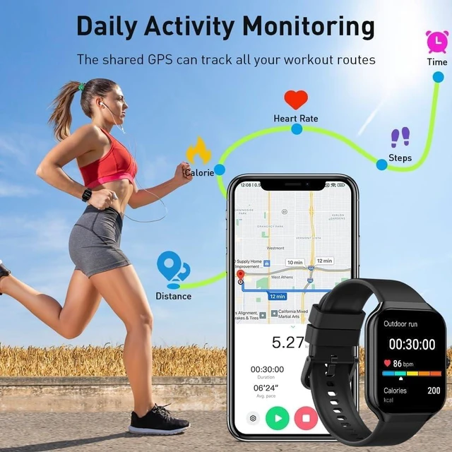 Alt view image 12 of 14 - Smart Watch(Answer/Make Call), 1.96" HD Smartwatch for Men Women, 2026 Fitness Watch with 7/24 Heart Rate/Sleep Monitor/30+Day,113+ Sport Modes,IP68 Waterproof Fitness Activity Tracker for Android iOS