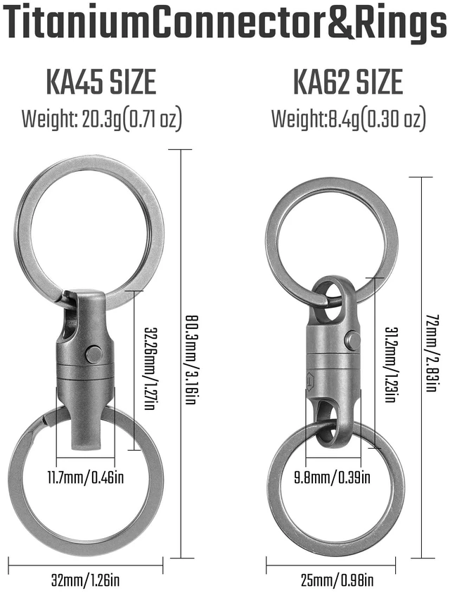 Alt view image 9 of 14 - KA62 Titanium Magnetic Quick Release Keychain | One-Hand Detachable Connector for Car Keys, House Keys, USB Drives and EDC