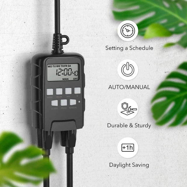 Alt view image 11 of 14 - Outdoor 7-Day Programmable Timer Outlet, 2 Outlets, 2 Pack