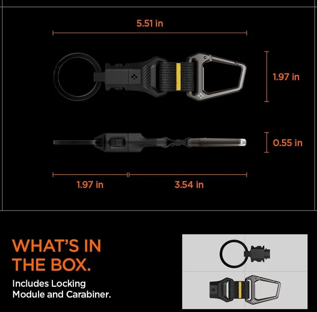 Alt view image 14 of 14 - Life Magnetic Keychain Key Holder, Quick Release | Secure Lock System, Detachable Carabiner Clip, for Men & Women - Black